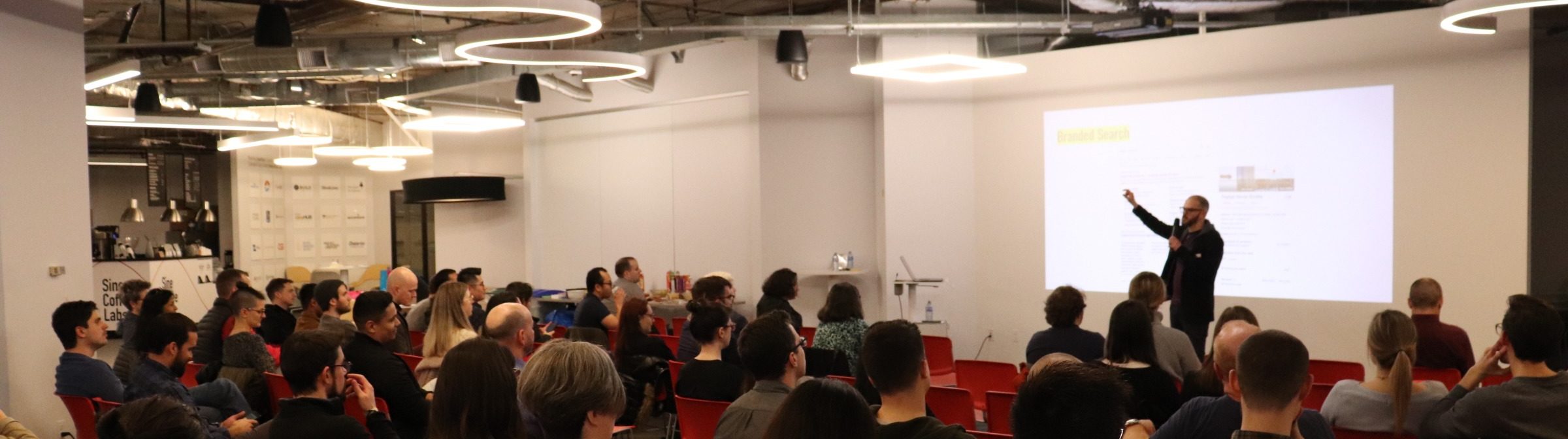 Ux and Accessibility Meetup KG 2020-02-26 11 Michael MacMillan giving a talk about UX & SEO