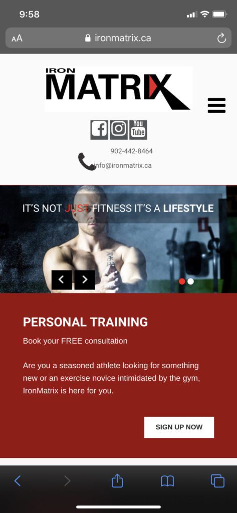 screenshot of iron matrix website 1