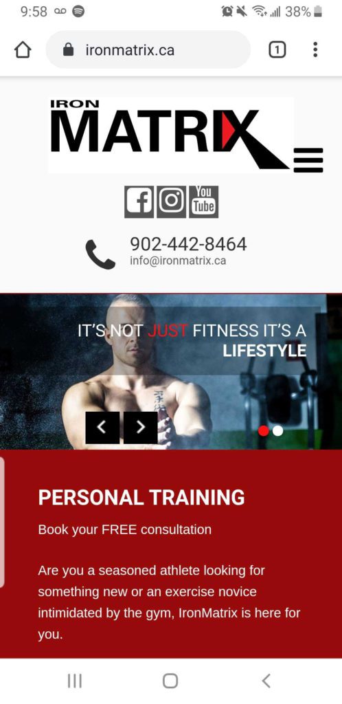 screenshot of iron matrix website 2